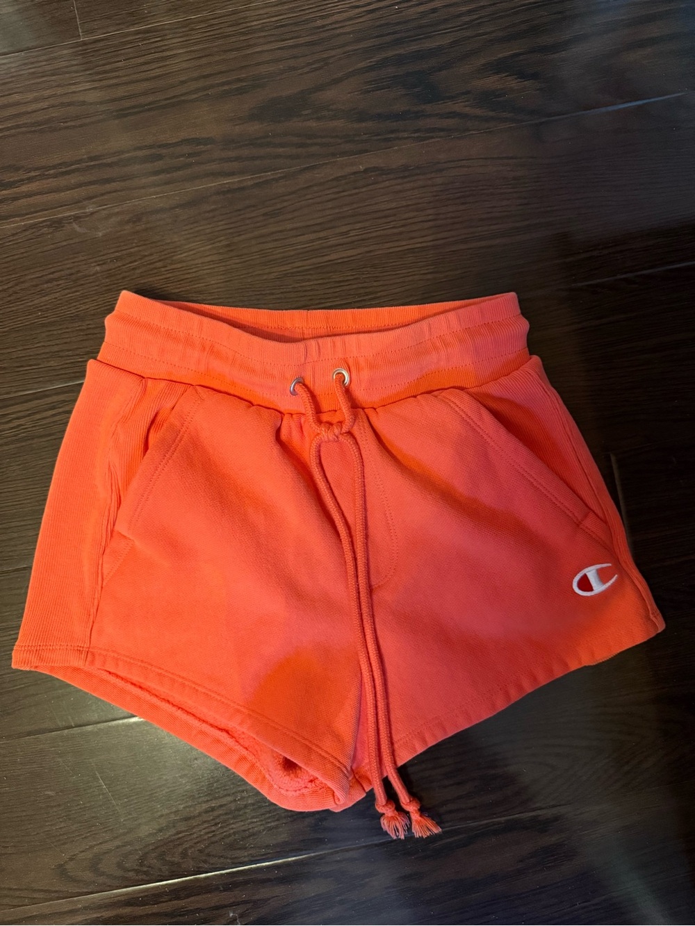 Champion Women's Bright Orange Drawstring Athletic Shorts